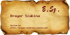Breyer Szabina névjegykártya