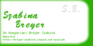 szabina breyer business card